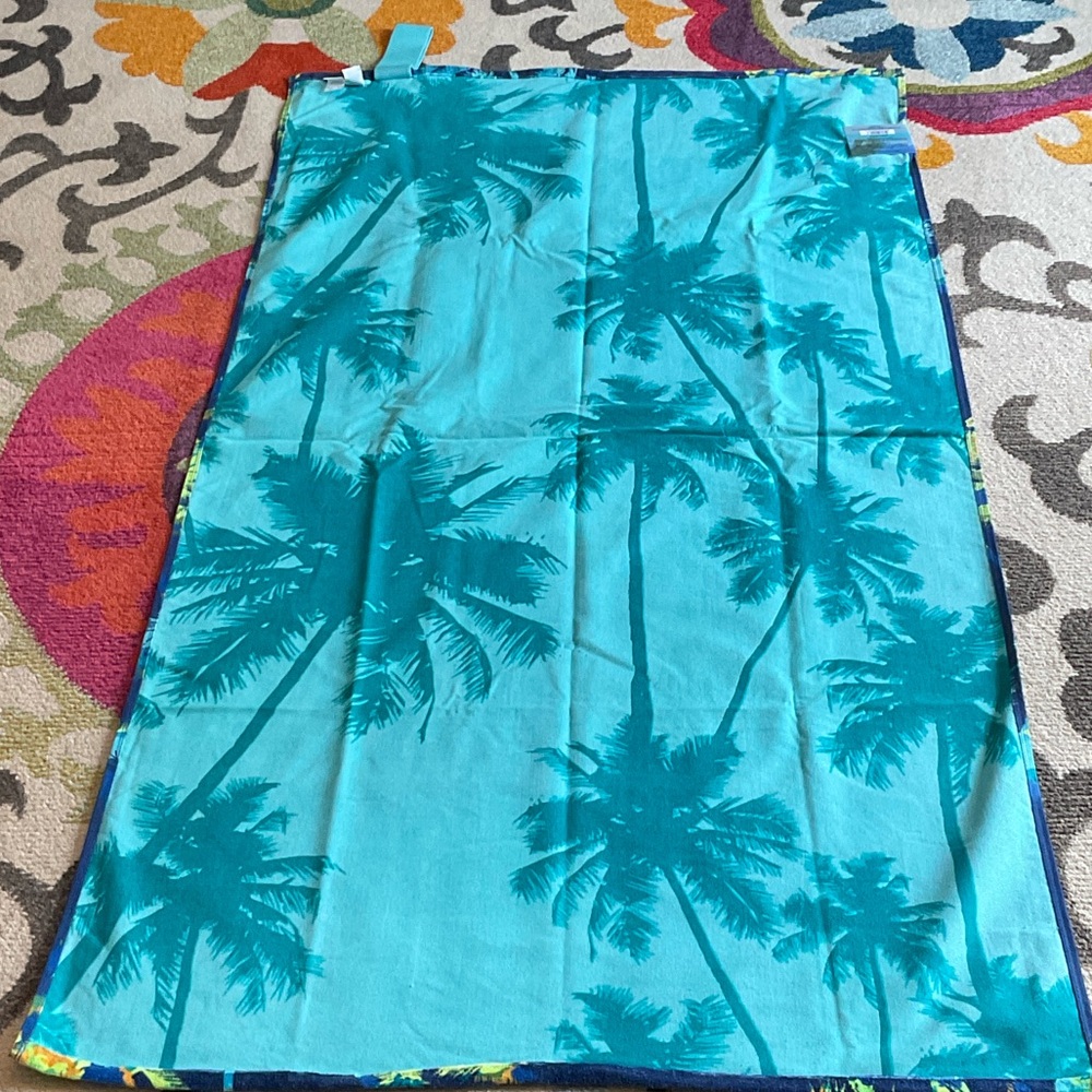 Reversible Tropical Palm Tree Beach Towel